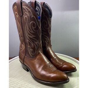 Laredo‎ Men's Leather Cowboy Brown Western Riding Boots Sz. 9.5 D Made USA